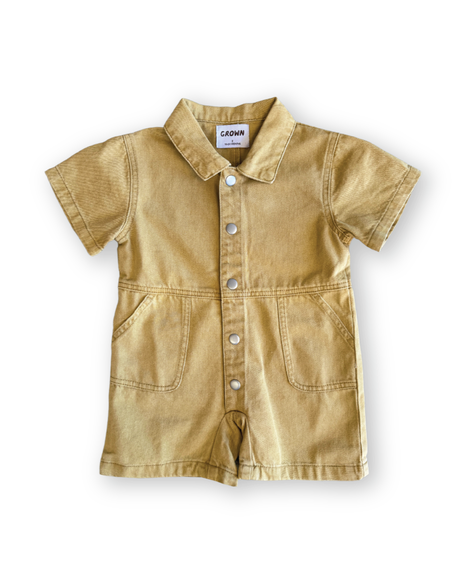 Summer Short Boiler Suit | Mustard