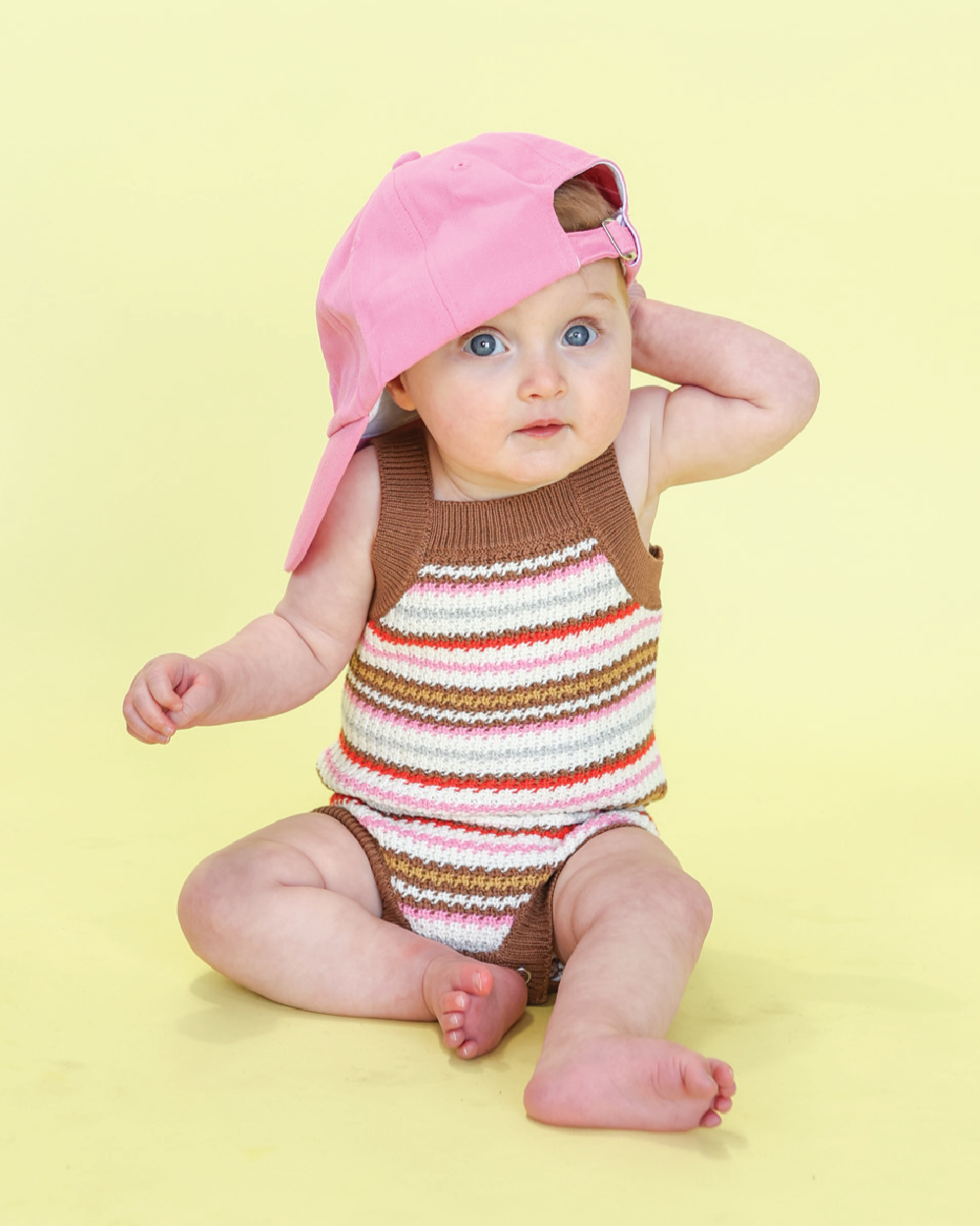 Sunshine Stripe Knit Romper