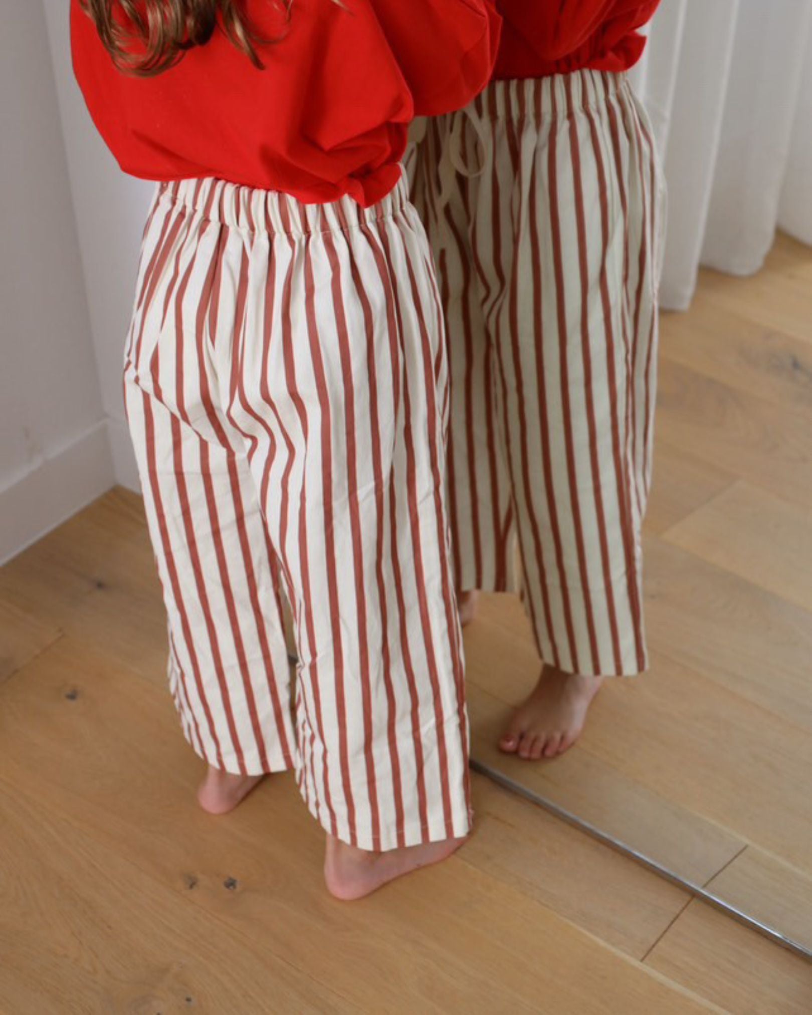 Billie Stripe Pants | Maroon