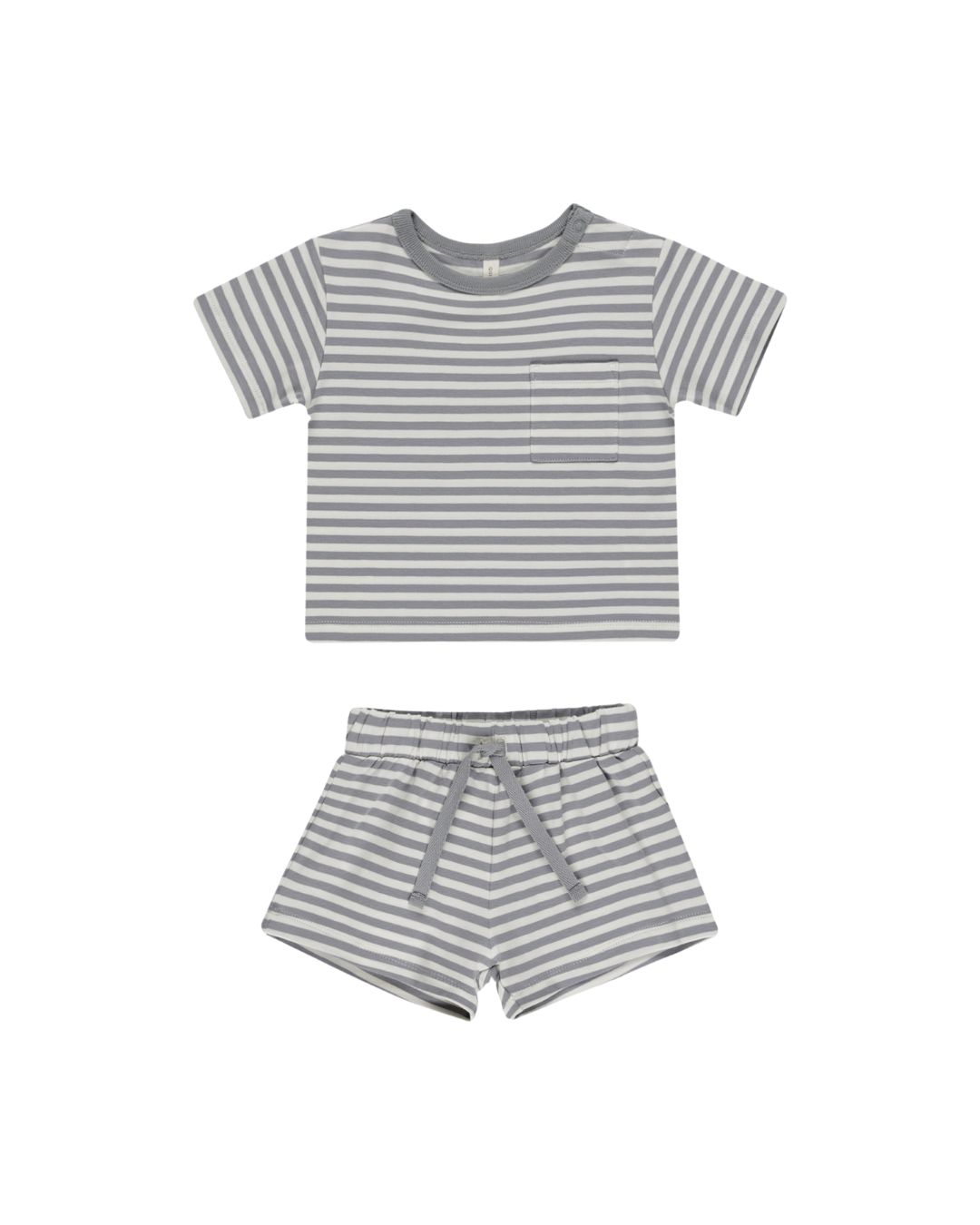 Pocket Tee + Short Set | Blue Stripe