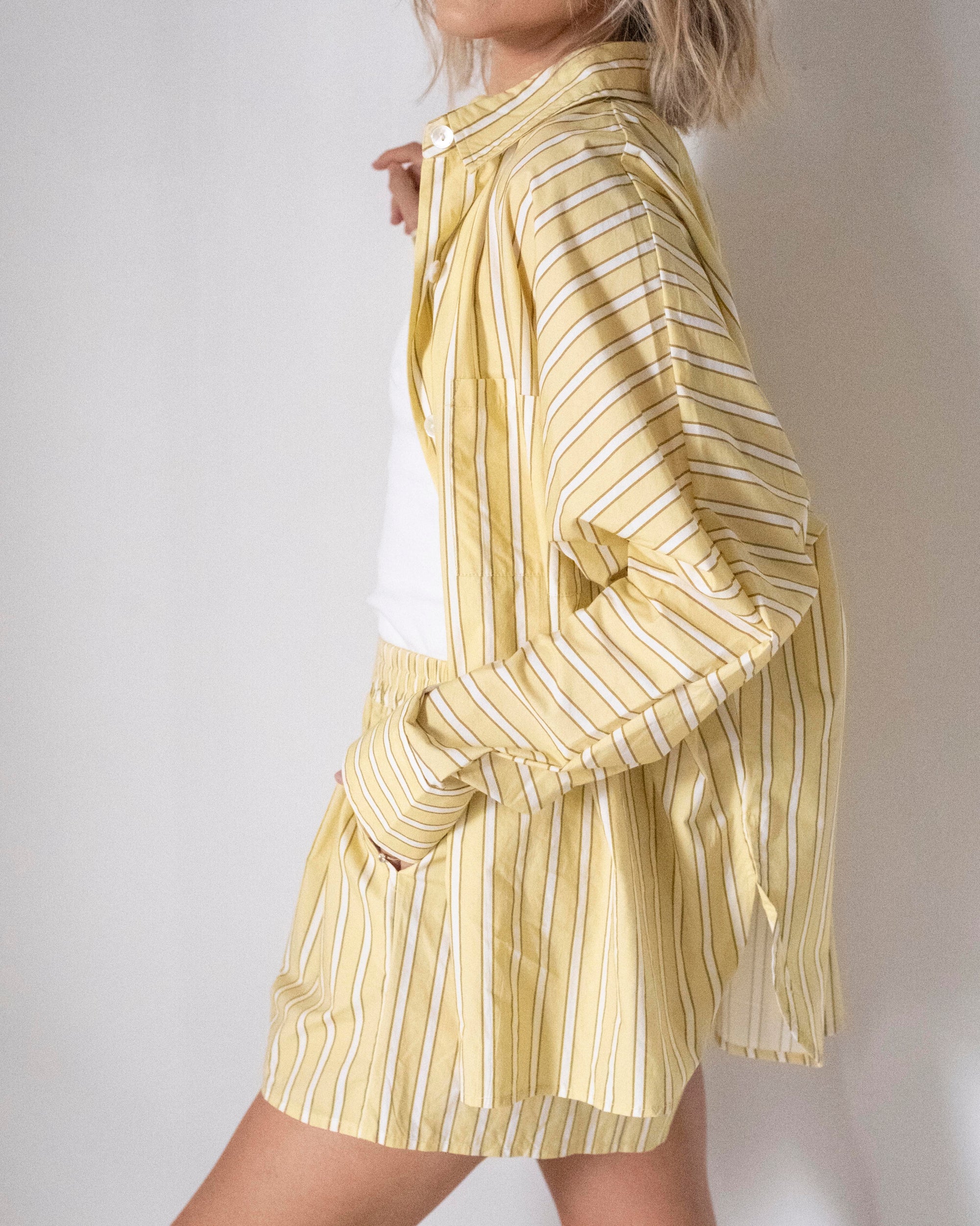 Isla Stripe Cotton Set | Yellow/White