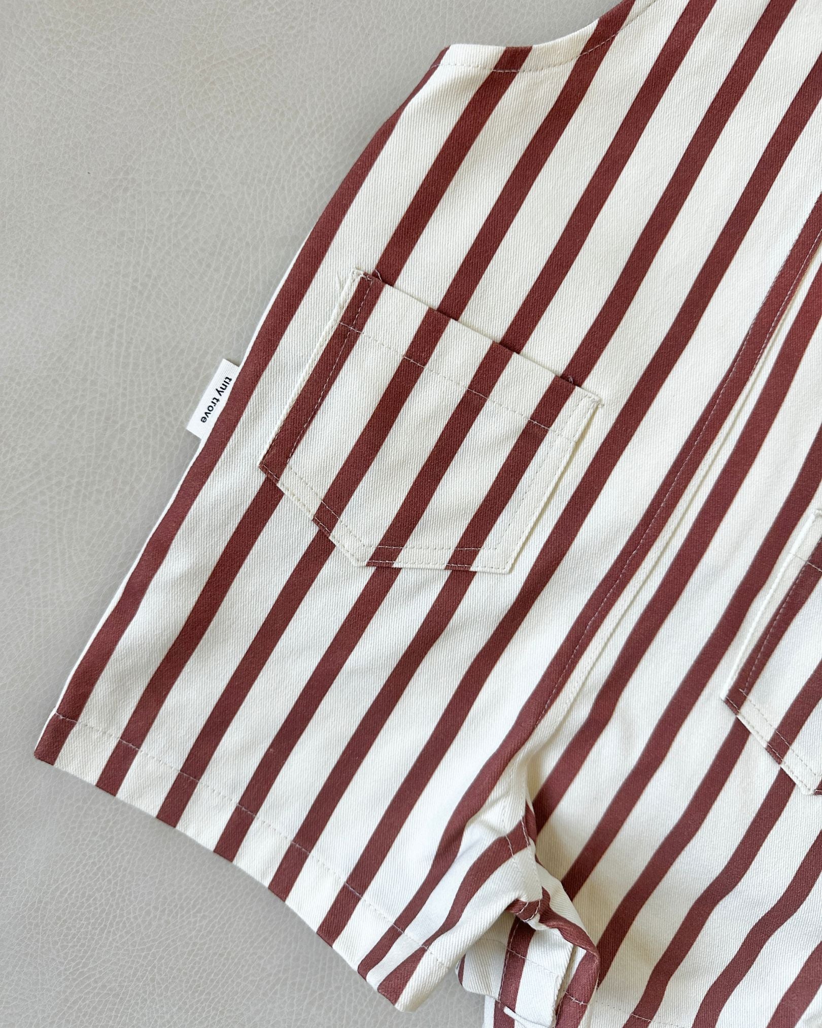 Ellis Stripe Overalls | Maroon