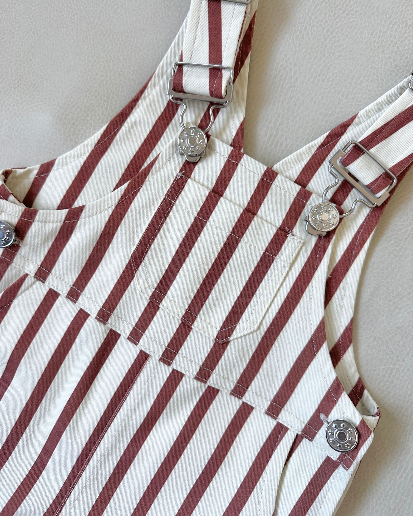 Ellis Stripe Overalls | Maroon
