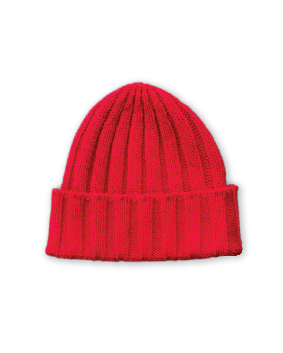 Merino Blend Ribbed Beanie | Flame