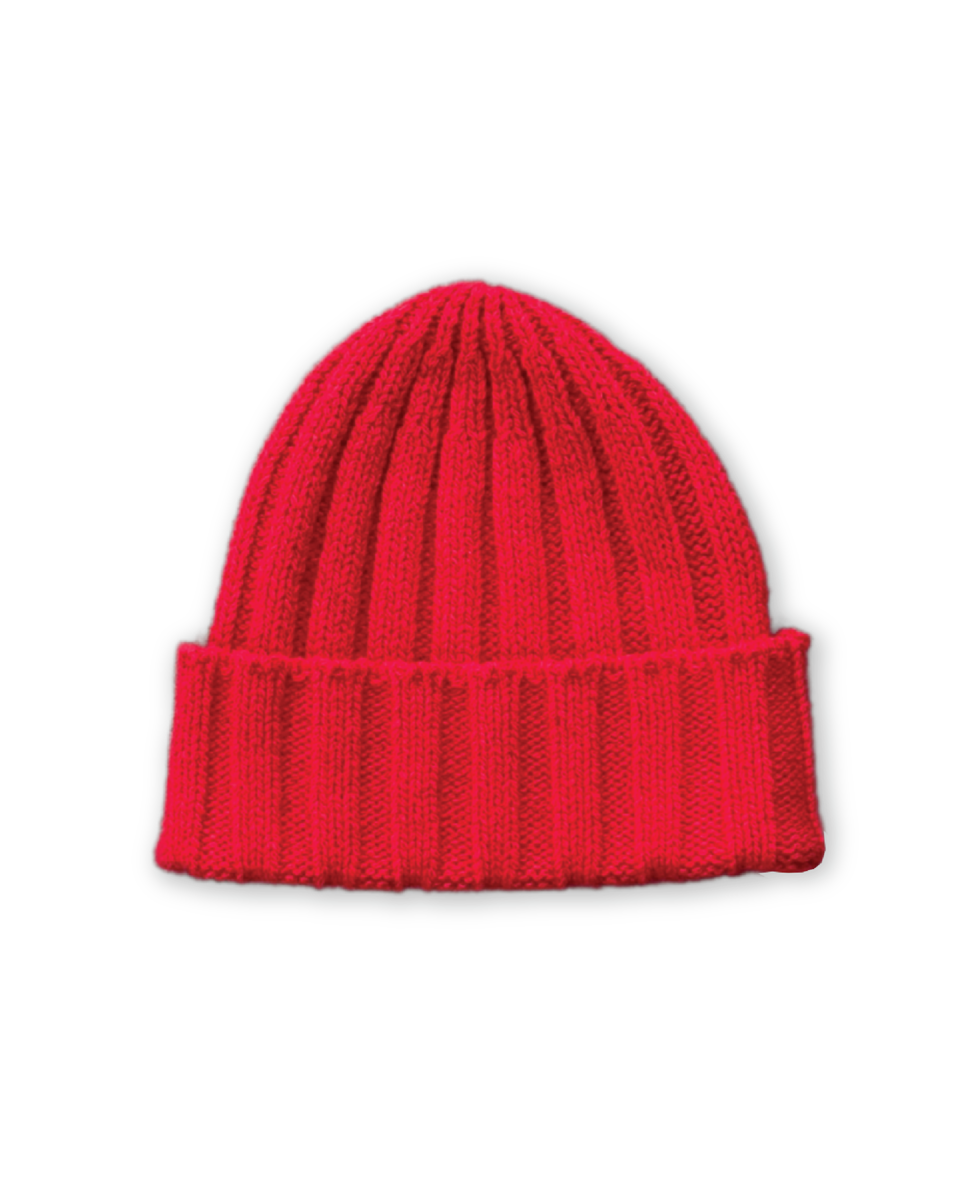 Merino Blend Ribbed Beanie | Flame
