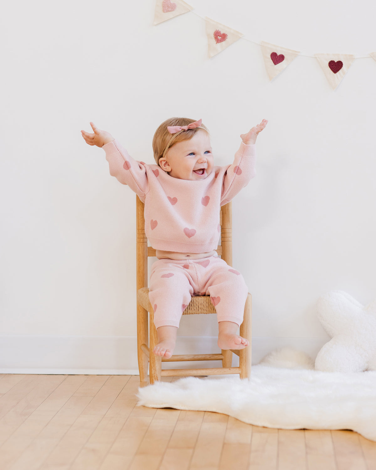 Heart Knit Pants | Bubblegum