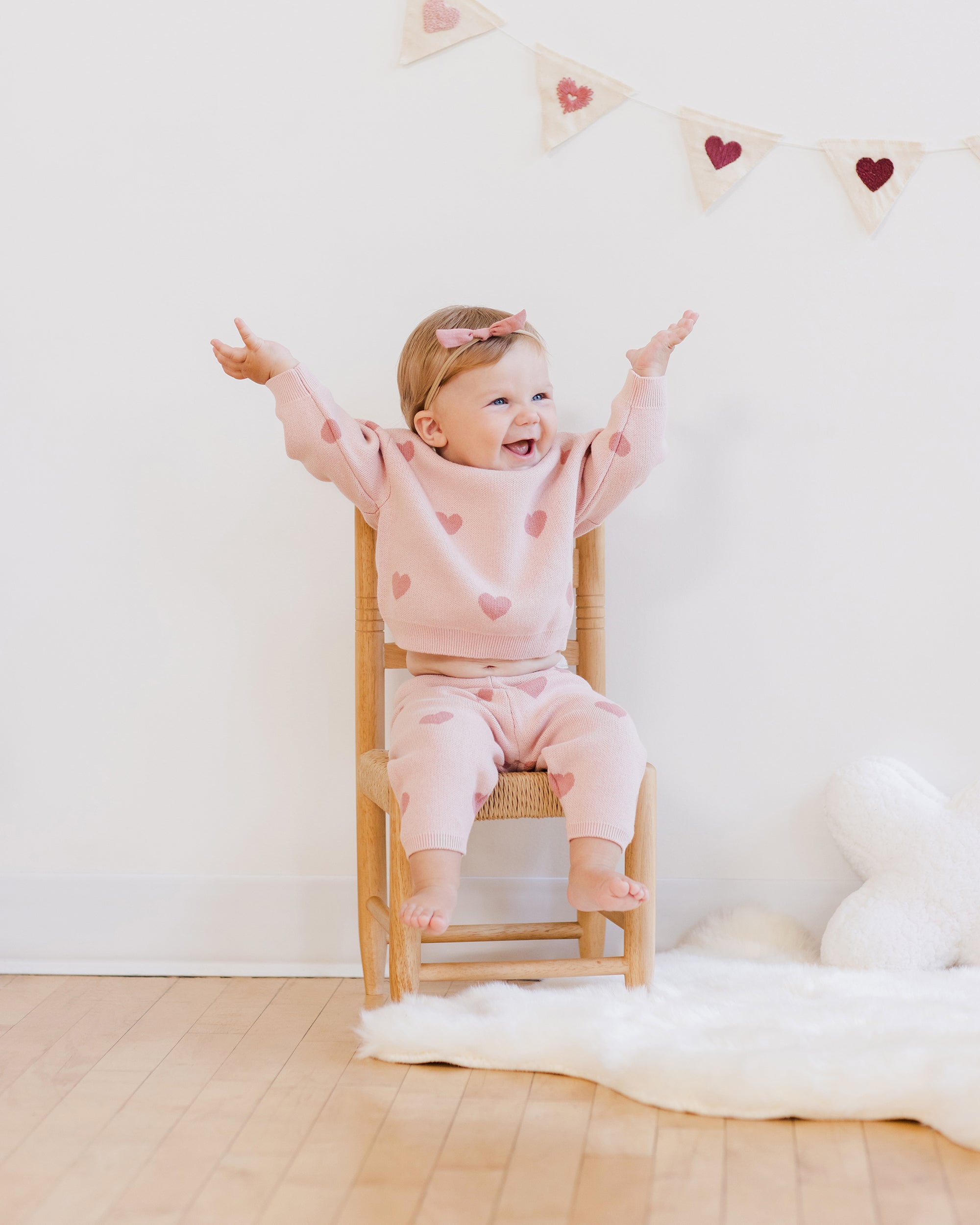 Heart Knit Pants | Bubblegum