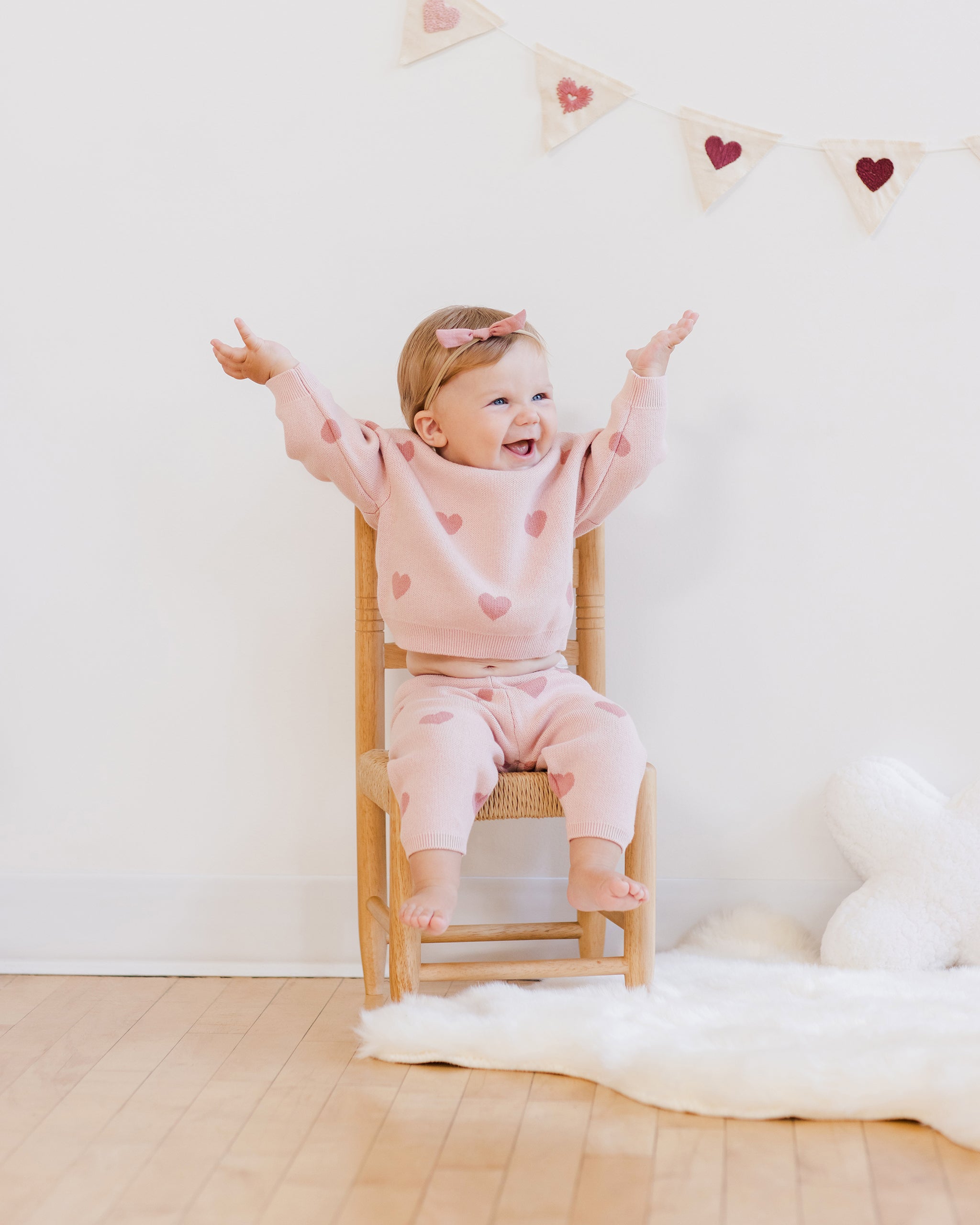 Heart Knit Pants | Bubblegum