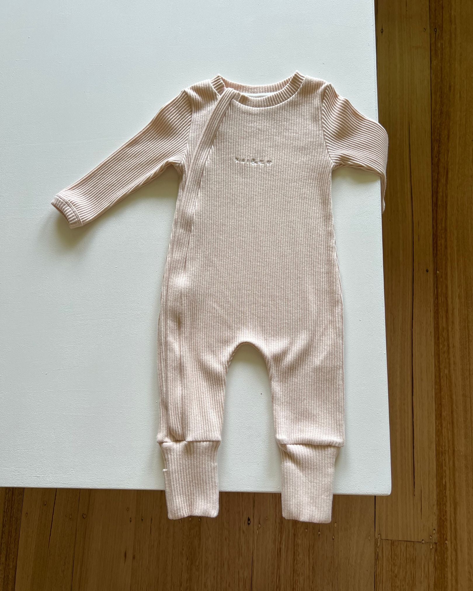 Ribbed jumpsuit - beige