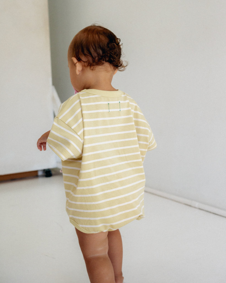 Riley T-Shirt Romper | Butter Stripe
