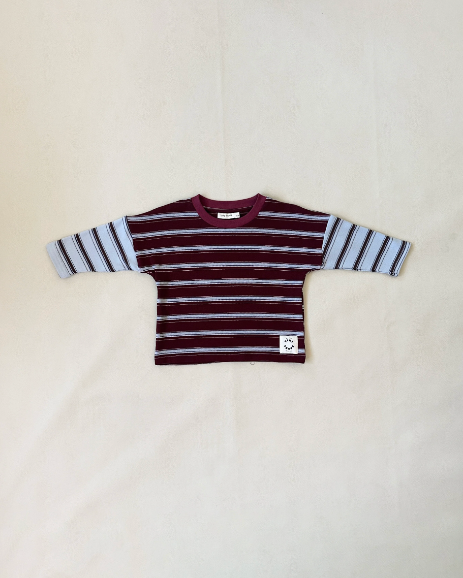 Rowan Stripe Tee | Maroon/Blue