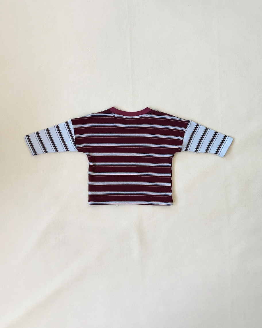 Rowan Stripe Tee | Maroon/Blue