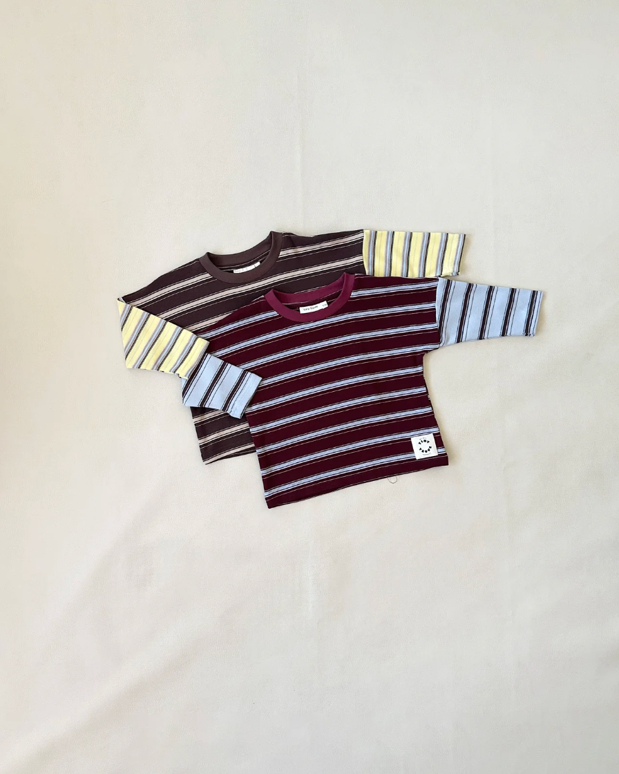 Rowan Stripe Tee | Brown/Yellow