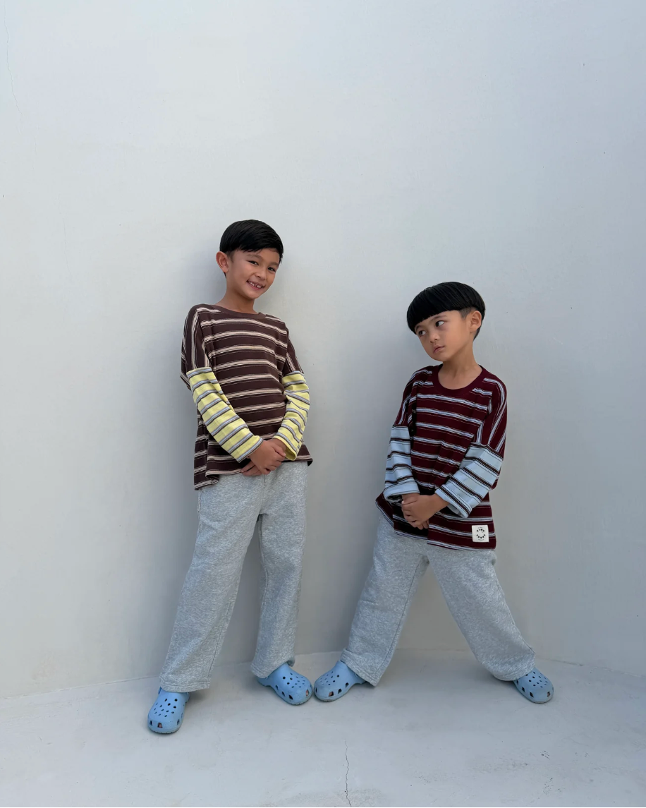 Rowan Stripe Tee | Brown/Yellow