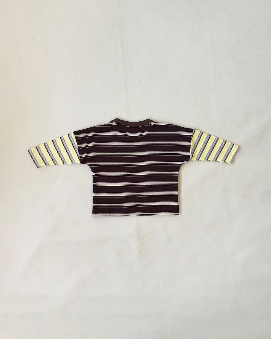 Rowan Stripe Tee | Brown/Yellow