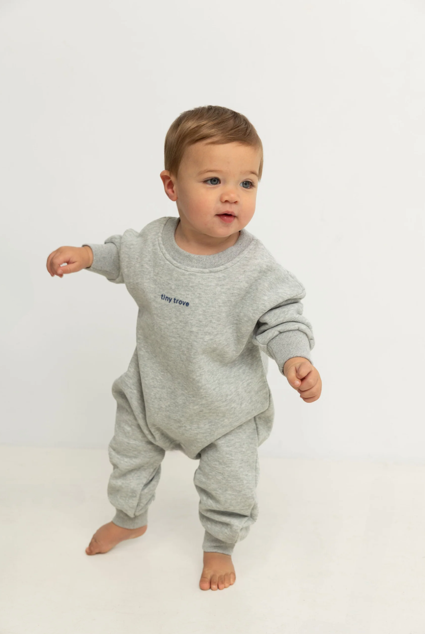 Otto Puff Logo Romper | Grey Marle