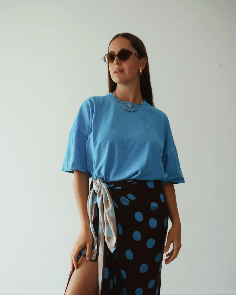 Athletic Hemp/Cotton Tee | Bright Blue