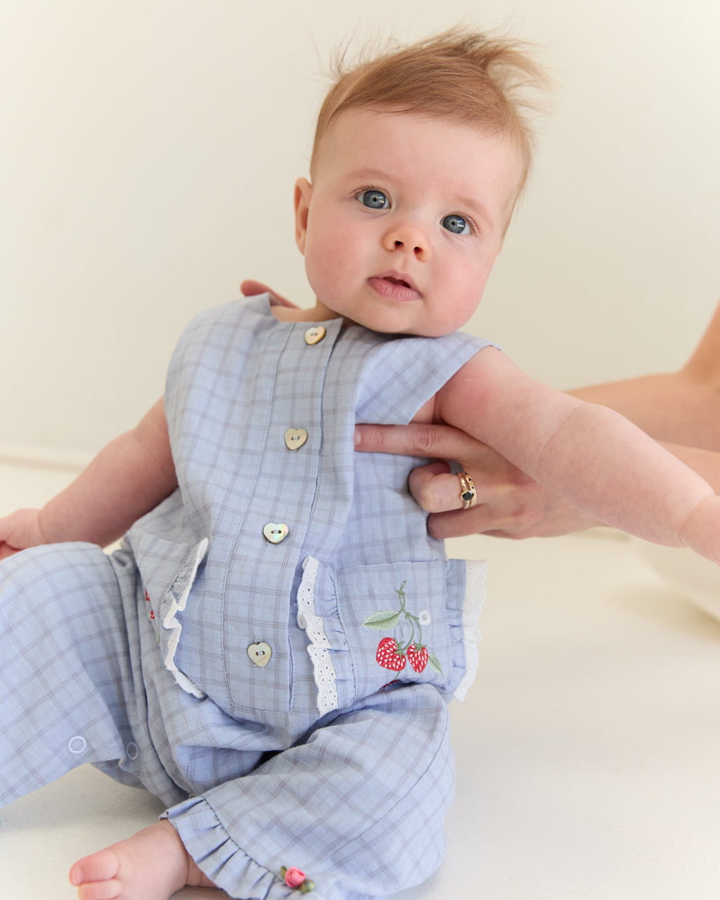 Charlotte Romper | Sky Gingham