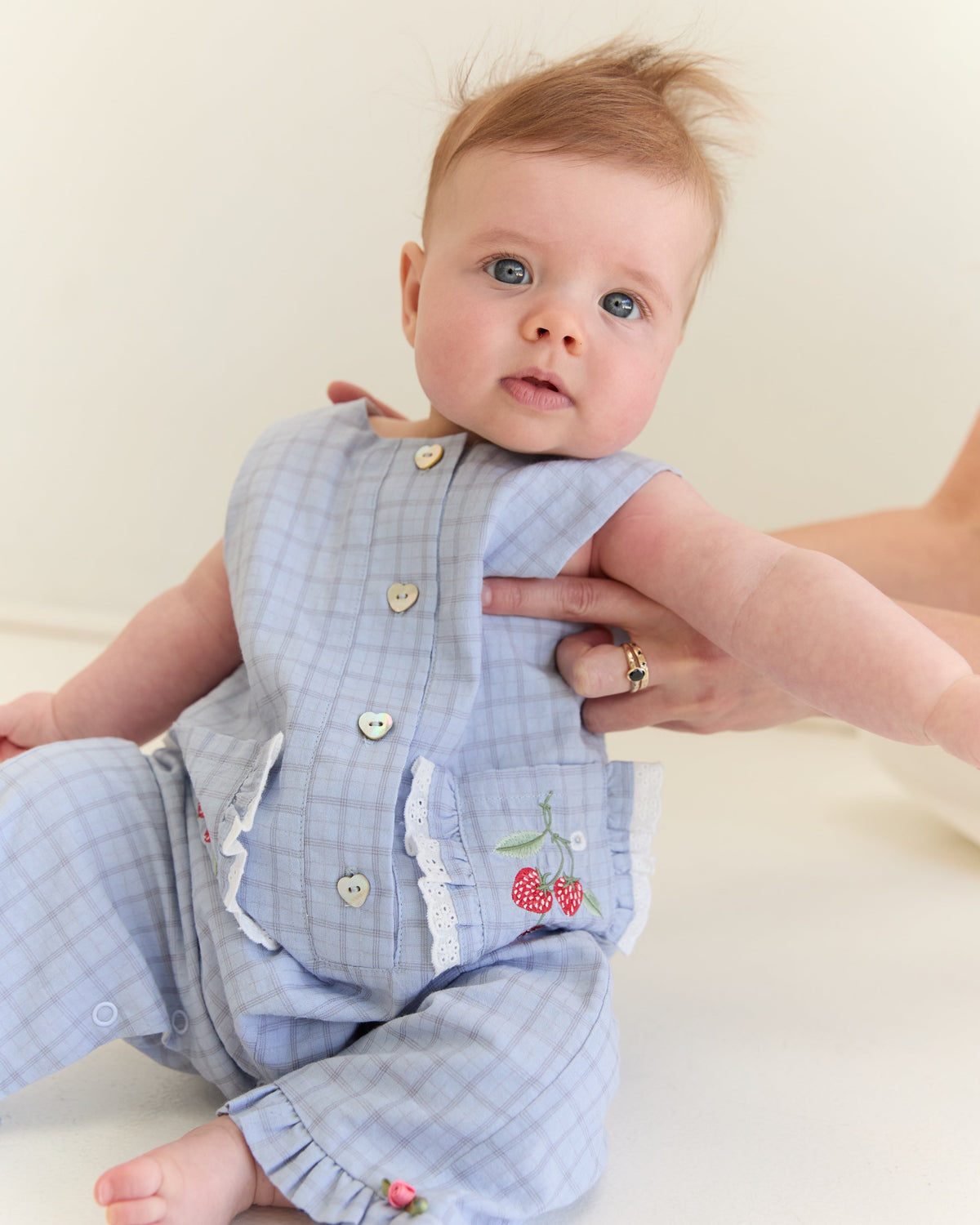 Charlotte Romper | Sky Gingham