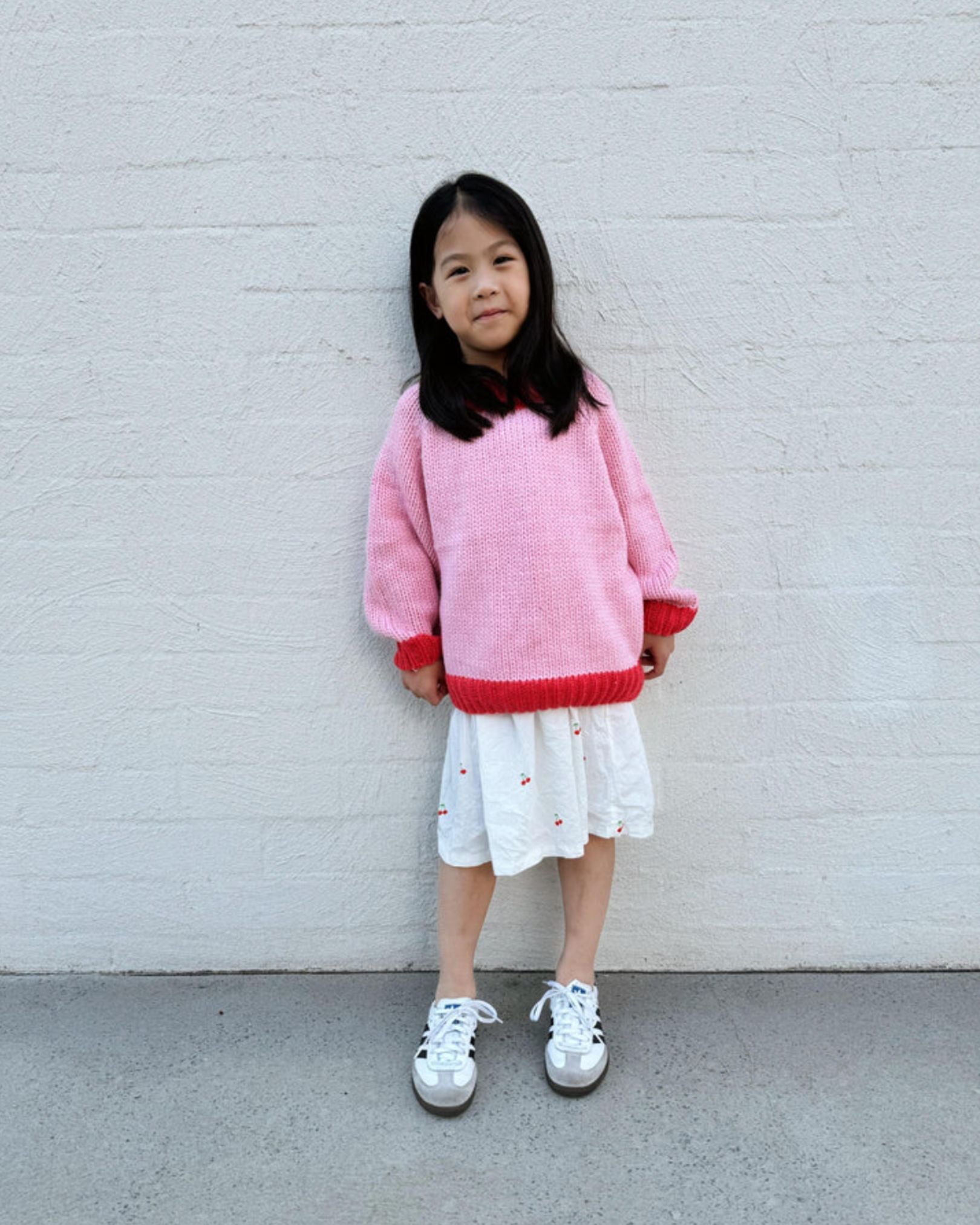 Willa Contrast Knit Jumper | Pink/Red