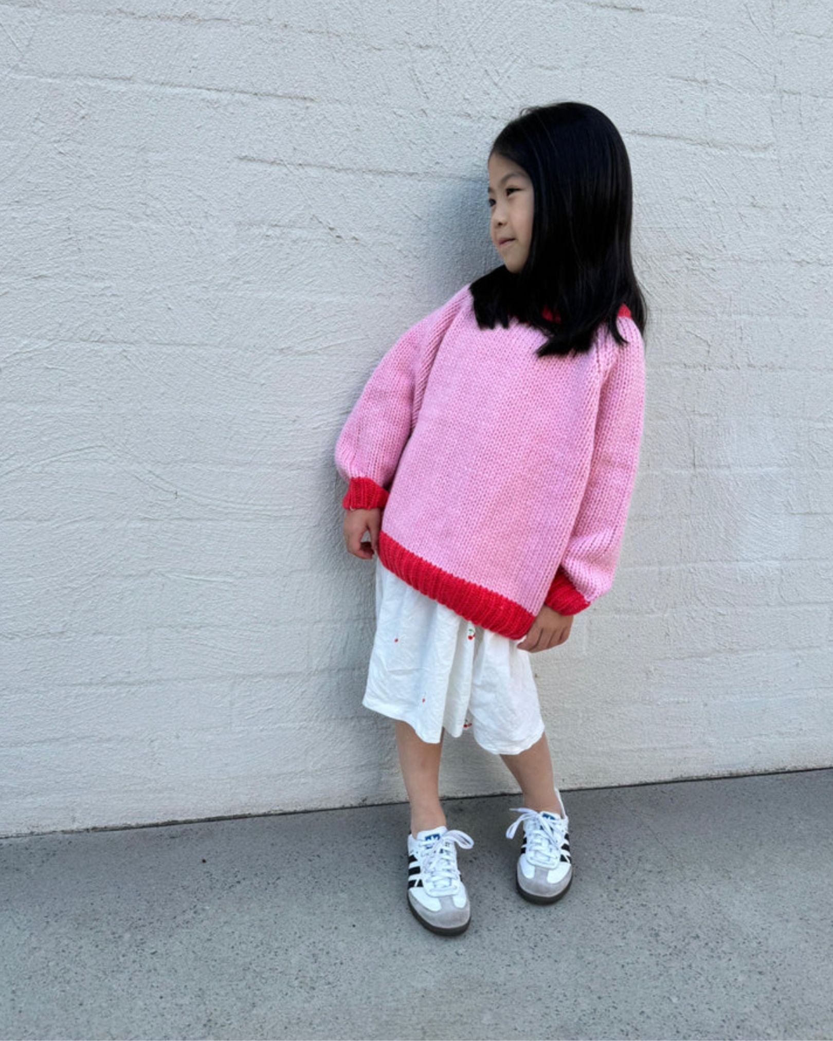 Willa Contrast Knit Jumper | Pink/Red
