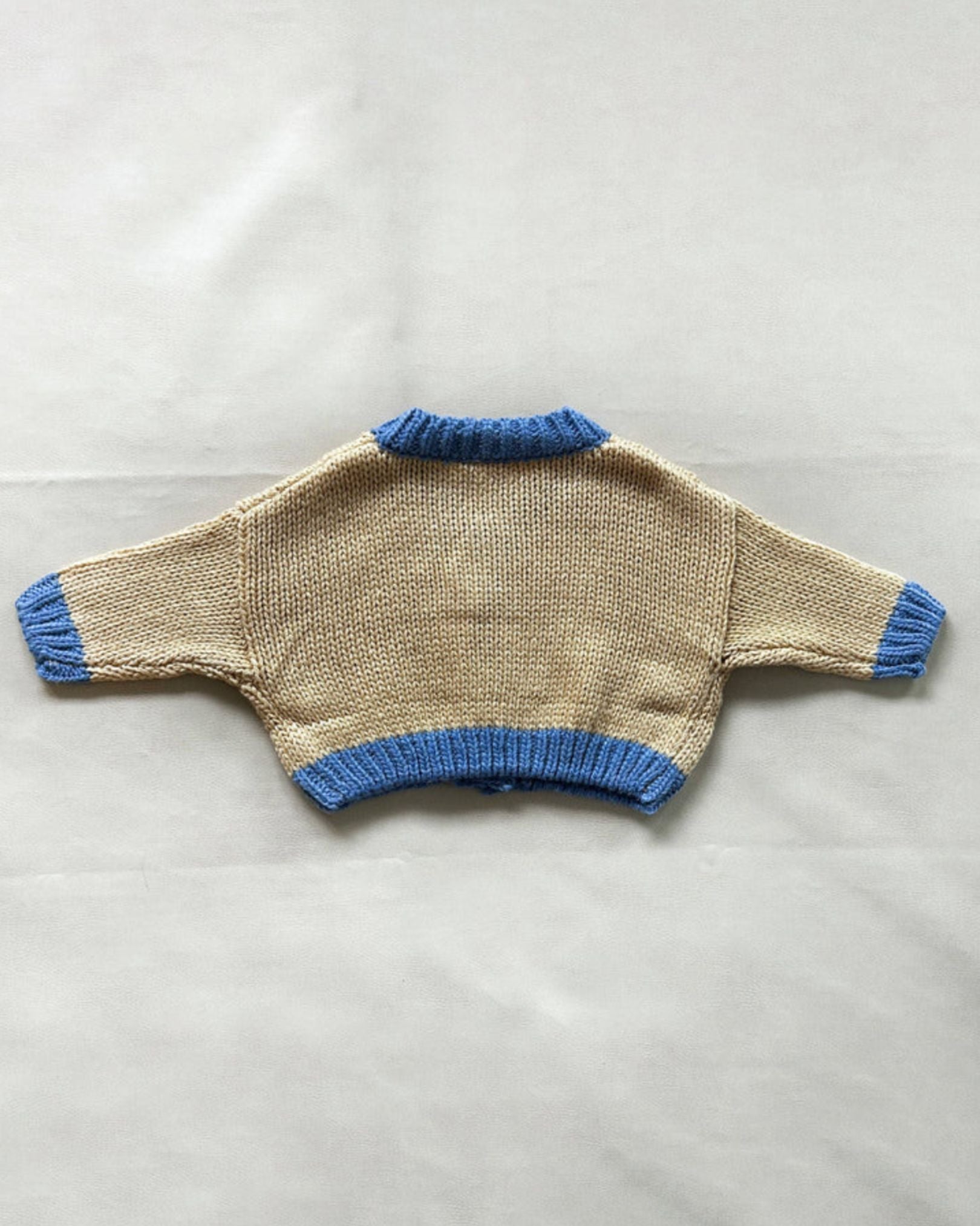 Zuri contrast knit cardigan - cream/blue